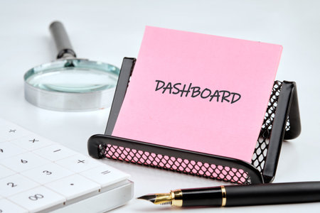 Concept word DASHBOARD. Digital marketing commerce online sale concept