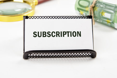Concept word SUBSCRIPTION. Subscription business model concepts.の写真素材