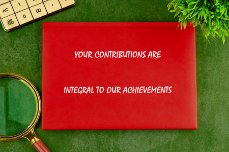 A bold red plaque declares the importance of individual effort for group achievements, resting on a...
