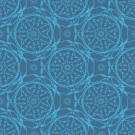 pattern flower line, stock vector, seamless backgroundのイラスト素材