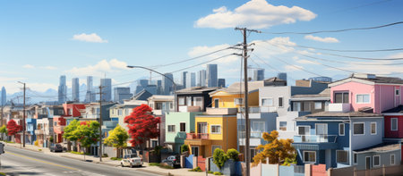 Panoramic view of San Francisco, California, United States.の素材