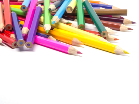 Color pencils on white backgroundの写真素材