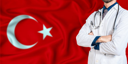 National Health System of Turkey. Turkey health and medical insurance conceptの写真素材