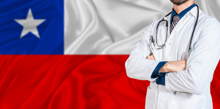 Chile national health system. Chile health and medical insurance conceptの写真素材
