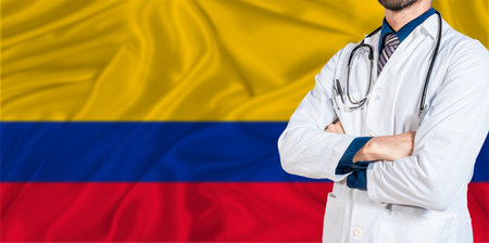 Colombia national health system. Colombia health and medical insurance conceptの写真素材