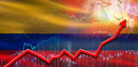 Colombia financial growth on market graph. Colombia economic growth on financial graphの写真素材