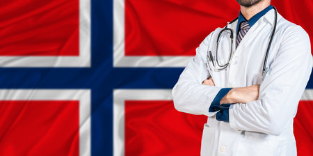 Norway national health system. Norway health and medical insurance conceptの写真素材