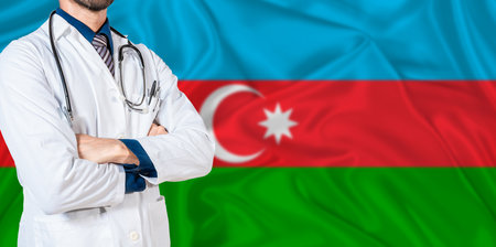 Azerbaijan national health system. Azerbaijan health and medical insurance conceptの写真素材