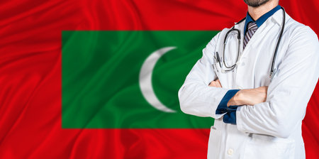 Maldives national health system. Maldives health and medical insurance conceptの写真素材