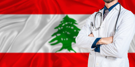 Lebanon national health system. Lebanon health and medical insurance conceptの写真素材