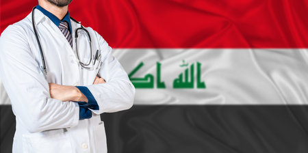 Iraq national health system. Iraq health and medical insurance conceptの写真素材