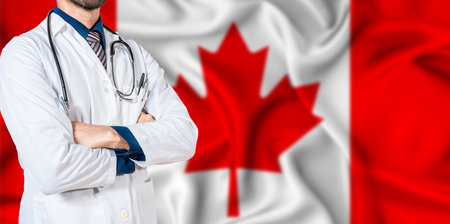 National Health System of Canada. Canada health and medical insurance conceptの写真素材