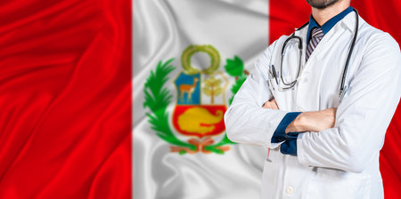 Peru national health system. Peru health and medical insurance conceptの写真素材