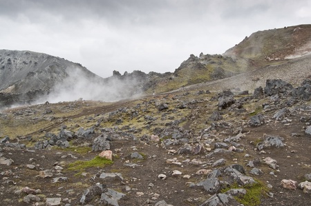 Volcanic landscape in Landmannalaugar (Iceland)の写真素材