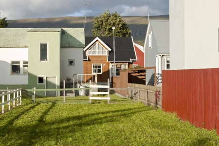 Views of Akureyri (Iceland). It is a city in northern Iceland. It is an important port and fisheries centre, with a population of 17,000のeditorial素材