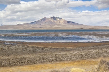 Chungará Lake and Parinacota volcano, Lauca National Park, Chile