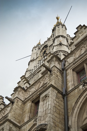 Belfry of Ghent, Belgium. It is one of three medieval towers that overlook the old city centre of Ghentの写真素材