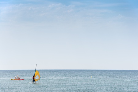 School of Windsurf  People learning to windsurfing  Picture taken in Santa Pola town, in the...