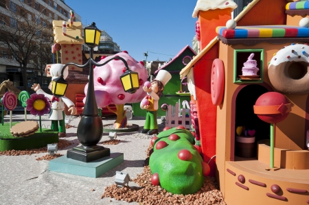 Playground with models  Photo taken in Felipe II Square, Madrid, Spain のeditorial素材