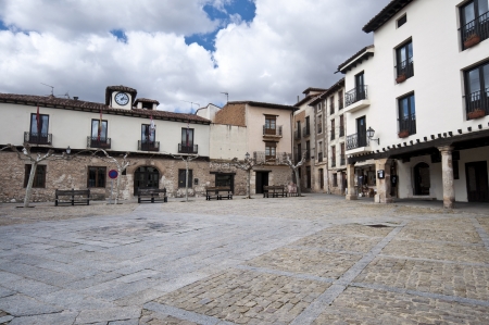 Main square of Covarrubias, Burgos Province, Spainの写真素材