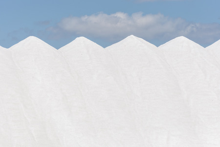 Saltworks in Santa Pola town. It is a coastal town located in the comarca of Baix Vinalopo, in the Valencian Community, Alicante, Spain, by de Mediterranean Sea の写真素材