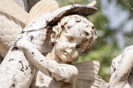 Detail of the sculptural group in the Pond turtle Fountain, Retiro Park, Madrid, Spain. It was built in 1832, by the architect Francisco Javier de Marietegui, and sculptures by Jose Tomasの写真素材