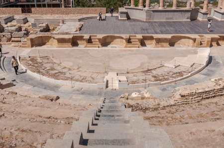 CARTAGENA, SPAIN - APRIL 12, 2017: Views of the Roman Theater of Cartagena, Spain. It was built...