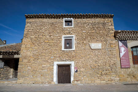 FUENDETODOS, SPAIN - NOVEMBER 18, 2017: Francisco de Goya birthplace. It is located in the village of Fuendetodos, province of Zaragoza, and was built in the early 18th centuryのeditorial素材