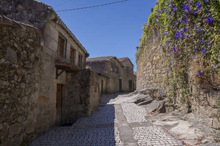 Traditional architecture in the city of Tui, province of Pontevedra, Spainの写真素材