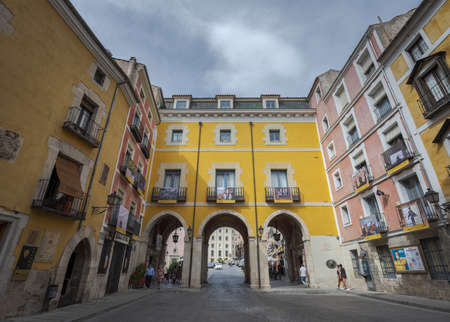 CUENCA, SPAIN - AUGUST 10, 2020: Back facade of the City hall of Cuenca, Spainのeditorial素材
