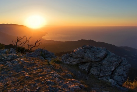 The sun rises!の写真素材