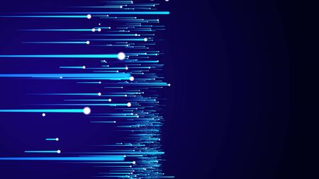 Abstract futuristic speed background. Dynamic flow lines on blue background. 3D rendering.