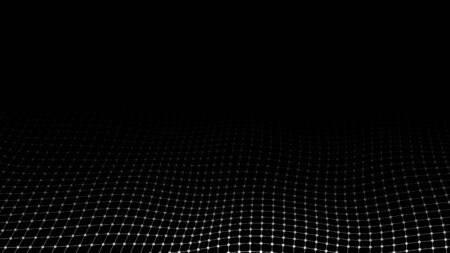 Abstract technology background. Big data visualization. Vector digital dynamic wave.のイラスト素材