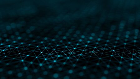 Blue digital background. Network connection structure. 3D rendering.