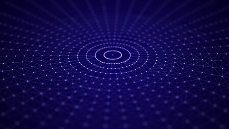Blue digital background. Network connection structure. 3D rendering.