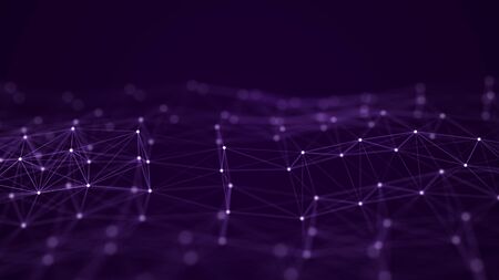 Blue digital background. Network connection structure. 3D rendering.の写真素材