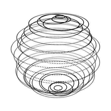 Technology sphere with connecting dots. Digital abstract network structure.のイラスト素材