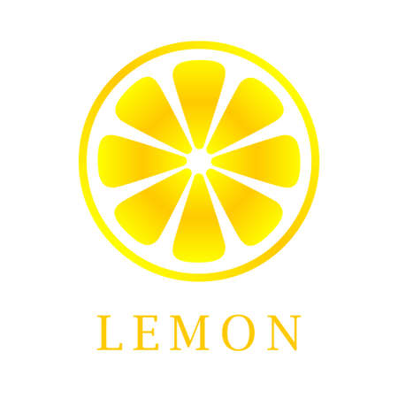 Set of lemons. Whole and sliced lemon on white background. Vector illustrationのイラスト素材