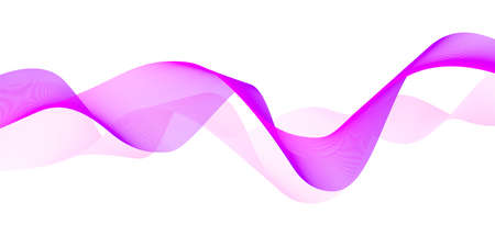 Abstract music wave of many lines. Curve colored lines on white background. Dynamic wavy stripes.のイラスト素材