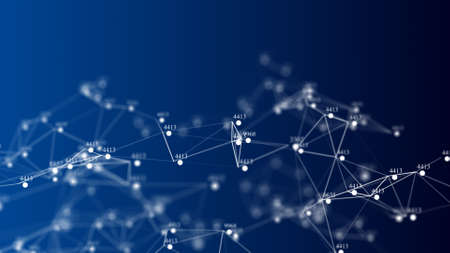 Digital background with dots and lines. Big data visualization. Network connection structure. 3D...