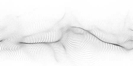 Vector abstract futuristic background. Big data visualization. Digital dynamic wave of particles.のイラスト素材