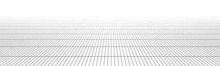 Abstract perspective grid. Wireframe landscape. Vector illustration.のイラスト素材