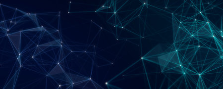 Network connection structure. Digital background with dots and lines. Big data visualization. 3D...
