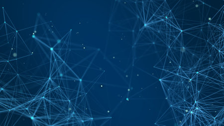 Network connection structure. Digital background with dots and lines. Big data visualization. 3D...