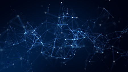 Network connection structure. Digital background with dots and lines. Big data visualization. 3D...