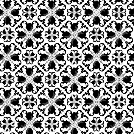 Seamless black ornament vector patternのイラスト素材