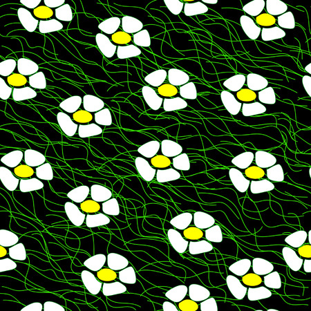Seamlessly vector wallpaper with flowersのイラスト素材