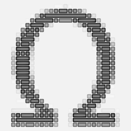 Art 3d omega symbol on whiteのイラスト素材
