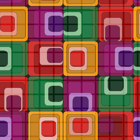 Retro vivid seamless square backgroundのイラスト素材