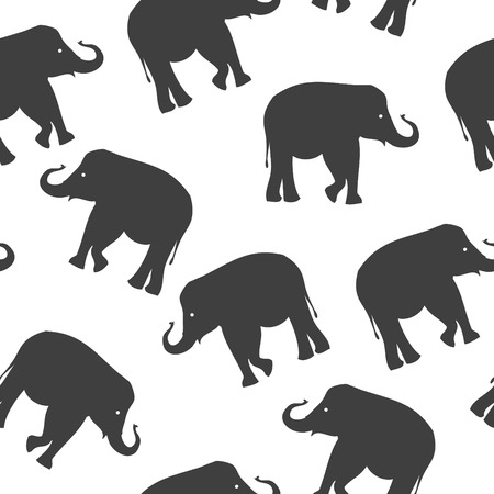 seamless vector background with elephantのイラスト素材